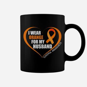 I Wear Orange For My Husband Leukemia Awareness Coffee Mug | Crazezy