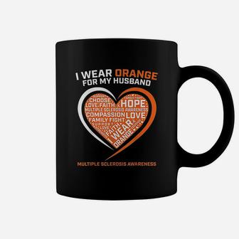 I Wear Orange For My Husband Multiple Sclerosis Awareness Coffee Mug | Crazezy