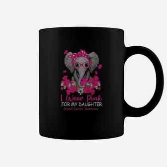 I Wear Pink For My Daughter Awareness Warrior Coffee Mug | Crazezy CA