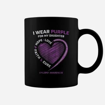 I Wear Purple For My Daughter Coffee Mug | Crazezy CA