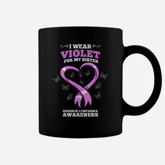 I Wear Violet For My Sister Hodgkin Lymphoma Awareness Coffee Mug | Crazezy DE