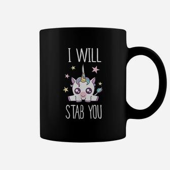 I Will Stab You Funny Unicorn Coffee Mug - Thegiftio UK