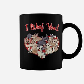 I Woof You French Bulldog Frenchie Valentines Day Coffee Mug - Monsterry DE