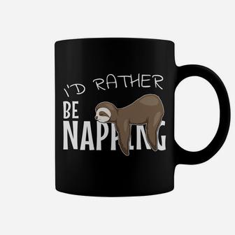 I'd Rather Be Napping Cute Chilling Lazy Sleepy Sloth Coffee Mug | Crazezy UK