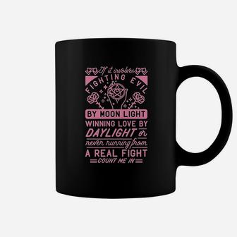 If It Involves Fighting Evil By Moon Light Heathered Coffee Mug | Crazezy CA
