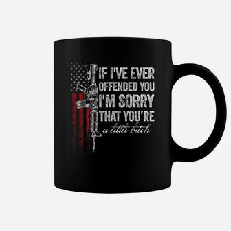 If I've Ever Offended You I'm Sorry American Flag On Back Coffee Mug | Crazezy UK