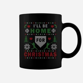 I'll Be Home For Christmas Baseball Ugly Christmas Shirts Coffee Mug | Crazezy