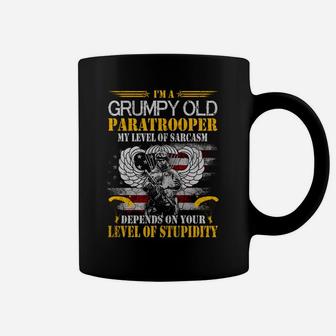I'm A Grumpy Old Paratrooper Flag Tshirt, Veterans Day Gift Sweatshirt Coffee Mug | Crazezy