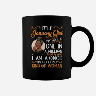 I'm A January Girl Black Women Capricorn Birthday Gifts Sweatshirt Coffee Mug | Crazezy CA