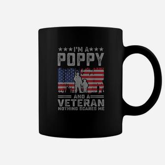 Im A Poppi And A Veteran Nothing Scares Me Funny Dad Gifts Coffee Mug | Crazezy