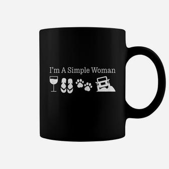 Im A Simple Woman Love Wine Flip Flops Dog Coffee Mug | Crazezy