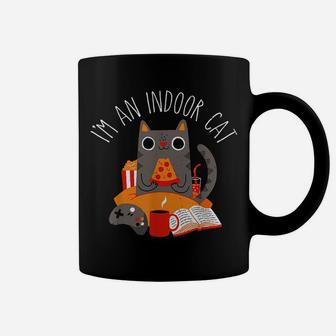 I'm An Indoor Cat Funny Reading Coffee Gaming Cat Person Tee Coffee Mug | Crazezy