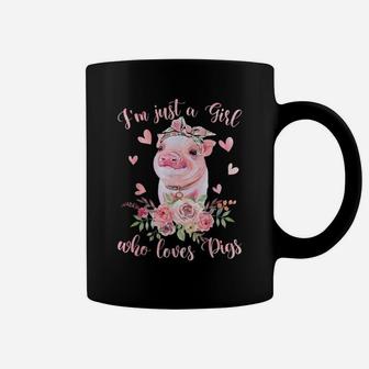 I'm Just A Girl Who Loves Pigs Flower Country Farmer Girl Coffee Mug | Crazezy