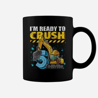 I'm Ready To Crush 5 Construction Excavator 5Th Birthday Boy Coffee Mug | Crazezy UK