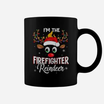 I'm The Firefighter Reindeer Matching Family Xmas Santa Hat Coffee Mug - Monsterry