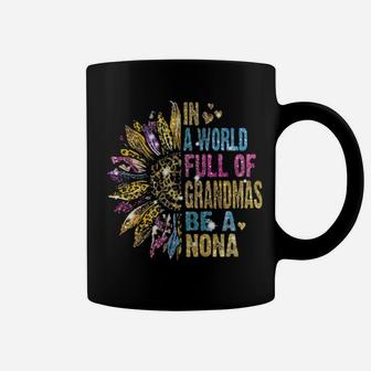 In A World Full Of Grandmas Be A Nona Sunflower Glitter Coffee Mug - Monsterry UK