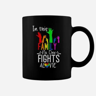 In This Family No One Fights Alone Lgbt Coffee Mug - Monsterry