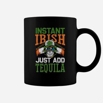 Instant Irish Just Add Tequila Ireland Flag Skull Coffee Mug - Monsterry