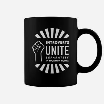 Introvert's Unite Simple Art Coffee Mug - Monsterry