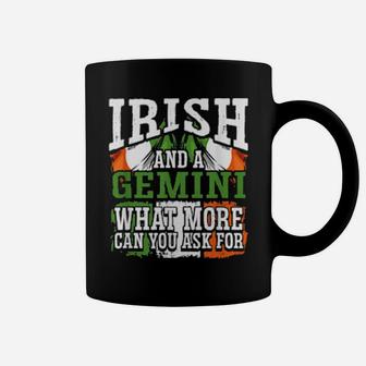 Irish And A Gemini Flag Zodiac Facts Birthday Coffee Mug - Monsterry