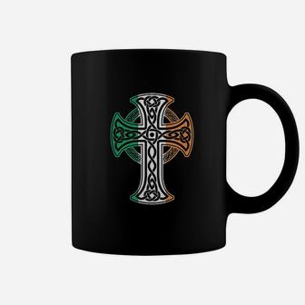 Irish Celtic Cross Christ Celtic Knot Ireland Flag Shamrock Coffee Mug - Thegiftio UK
