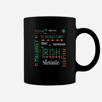 Irish Flag Colors St Patricks Day Shenanigans Typography Coffee Mug - Monsterry CA