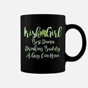 Irish Girl Shamrock Best Drinking Buddy Funny Longsleeve Coffee Mug | Crazezy UK