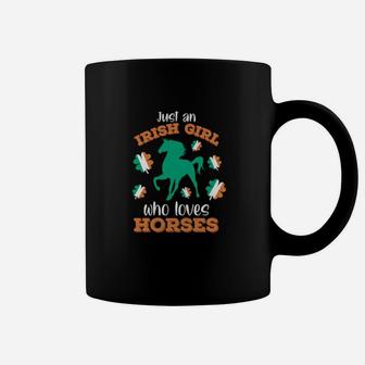 Irish Girl Who Loves Horses St Patricks Day Ireland Flag Coffee Mug - Monsterry