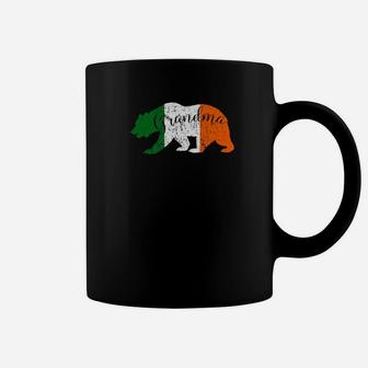 Irish Grandma Bear St Patricks Ireland Flag Women Coffee Mug - Thegiftio