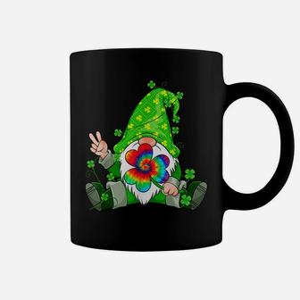 Irish Hippie Gnome Holding Clover Tie Dye Shamrock Peace Coffee Mug | Crazezy DE