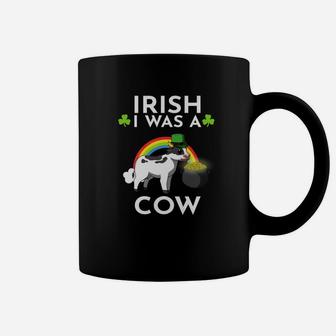Irish I Was A Cow Leprechaun St Patricks Day Lucky Coffee Mug - Thegiftio UK