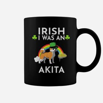 Irish I Was An Akita Dog Leprechaun St Patricks Day Coffee Mug - Monsterry AU