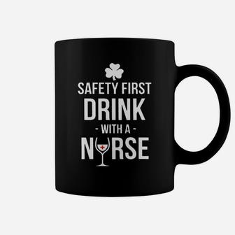 Irish Nurse Safety First Drink With A Nurse Coffee Mug - Monsterry UK