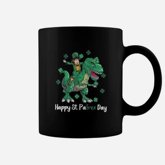 Irish Riding Dinosaurs Happy St Patricks Day Coffee Mug - Monsterry
