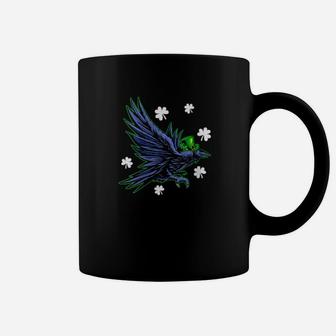 Irish Shamrock Leprechaun Raven Bird St Patrick's Day Coffee Mug - Monsterry UK