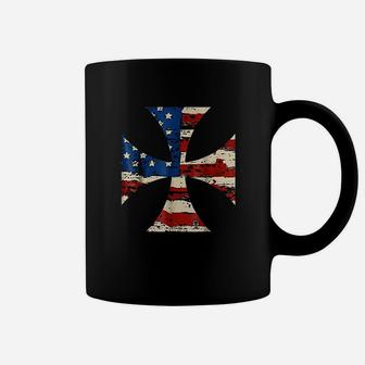 Iron Cross American Flag Coffee Mug | Crazezy AU