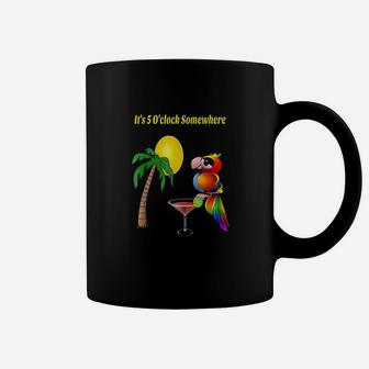 It Is 5 Oclock Somewhere Drinking Parrot Coffee Mug - Thegiftio UK