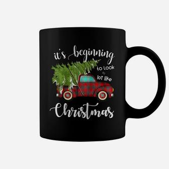 Its Beginning To Look A Lot Like Christmas Vintage Truck Raglan Baseball Tee Coffee Mug | Crazezy CA