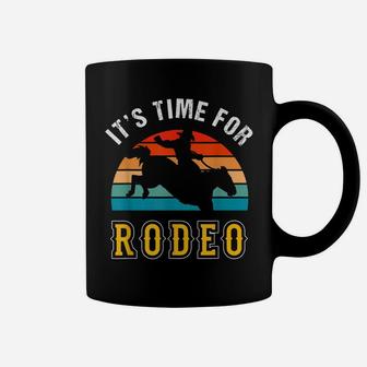 It's Time For Rodeo Retro Vintage Sunset Coffee Mug | Crazezy CA