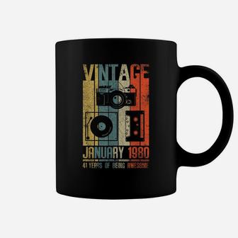 January 1980 T Shirt 41 Year Old Shirt 1980 Birthday Gift Coffee Mug | Crazezy UK