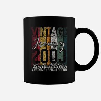 January 2003 18Th Birthday Gift 18 Years Old Vintage Retro Zip Hoodie Coffee Mug | Crazezy DE