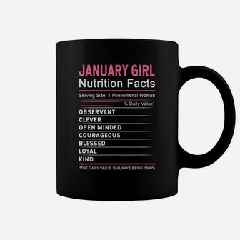 January Girl Nutrition Fact January Capricorn Birthday Gift Coffee Mug | Crazezy DE