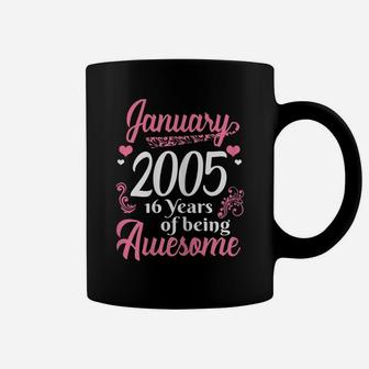 January Girls 2005 Gift 16 Years Old Awesome Since 2005 Coffee Mug | Crazezy