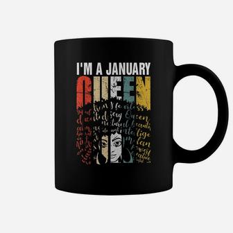 January Queen Black American Melanin January Birthday Gift Coffee Mug | Crazezy CA
