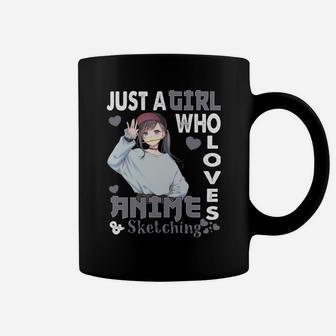 Japanese Anime Drawing Gifts Just A Girl Who Loves Sketching Coffee Mug | Crazezy