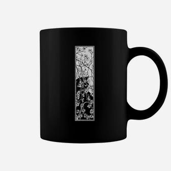 Japanese Cherry Blossom Flowers And Black Cat Sakura Coffee Mug | Crazezy UK