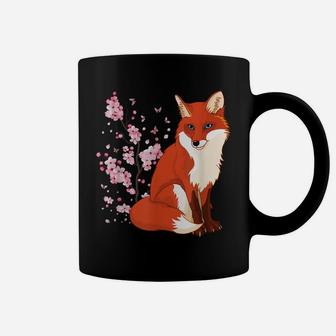 Japanese Fox Cherry Blossom Flower Sakura Trees Kawaii Coffee Mug | Crazezy CA