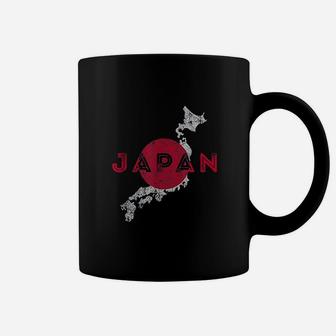 Japanese Map And Flag Souvenir Distressed Japan Coffee Mug | Crazezy DE