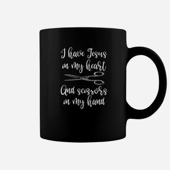 Jesus In My Heart Christian Hairdresser Religious Stylist Coffee Mug - Thegiftio