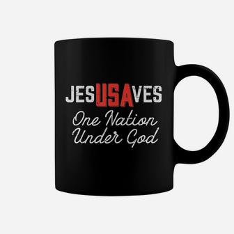Jesus Saves One Nation Under God Coffee Mug | Crazezy CA
